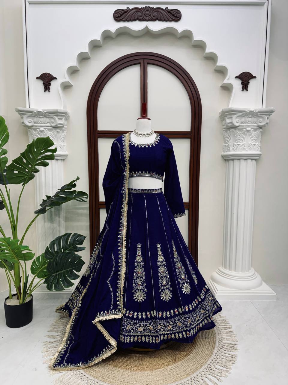 Radiant Rani Pink Silk Lehenga Choli Adorned with Opulent Heritage Floral Motifs and Intricate Zari Borders